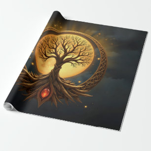 Baum des Lebens – Mondbeschienenes Erwachen Geschenkpapier