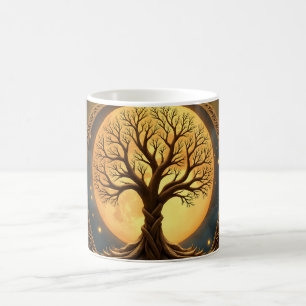 Baum des Lebens – Mondbeschienenes Erwachen Kaffeetasse