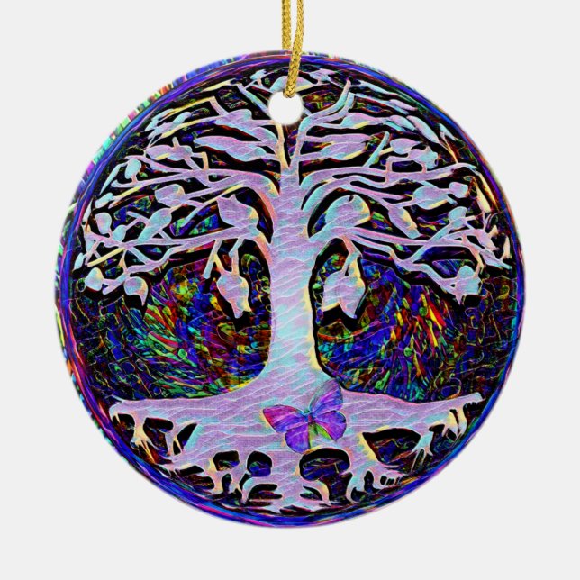 Baum des Lebens New Beginnings by Amelia Carrie Keramik Ornament (Vorne)