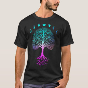 Baum des Lebens Phasen des Mondes Vintage Retro Yo T-Shirt