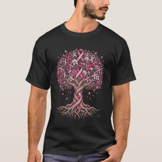 Baum des Lebens Pink Ribbon Brustkrebs-Bewusstsein T-Shirt