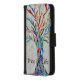Baum des Lebens Regenbogenfarben iPhone Wallet Hülle (Links)