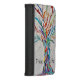 Baum des Lebens Regenbogenfarben iPhone Wallet Hülle (Rechts)