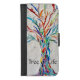 Baum des Lebens Regenbogenfarben iPhone Wallet Hülle (Vorderseite)