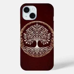 Baum des Lebens Rustikal Dunkelrot Keltisch Case-Mate iPhone Hülle