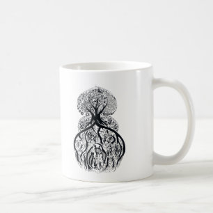 BAUM DES LEBENS - Schwarzes u. Weiß Kaffeetasse