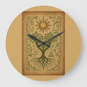 Baum des Lebens Sonnenuhr - Natur & Heiliges Symbo Große Wanduhr