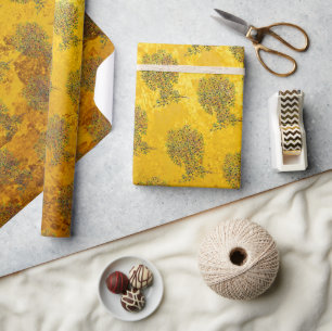 Baum des Lebens - Spiralen Blätter Früchte 1 Geschenkpapier