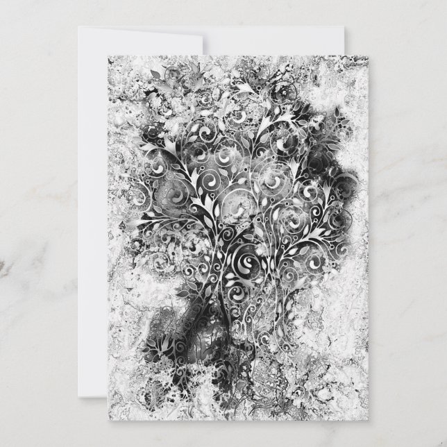 Baum des Lebens - Spiralen Blätter Grunge Stil 1 (Vorderseite)