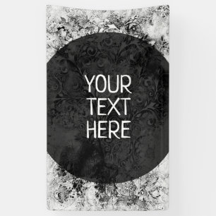 Baum des Lebens - Spiralen Blätter Grunge Stil 1 Banner