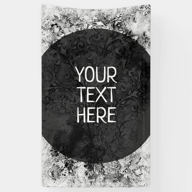 Baum des Lebens - Spiralen Blätter Grunge Stil 1 Banner (Vertikal)