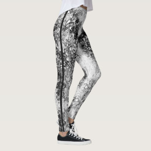 Baum des Lebens - Spiralen Blätter Grunge Stil 1 Leggings