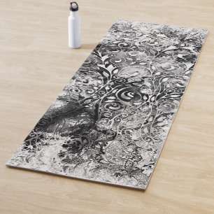 Baum des Lebens - Spiralen Blätter Grunge Stil 1 Yogamatte