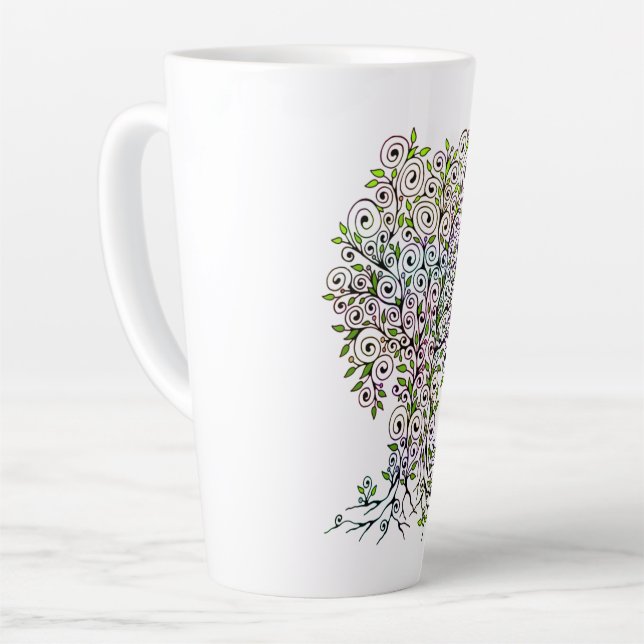 Baum des Lebens - Spiralen Blätter Obst 1 Milchtasse (Linke Ecke)