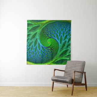 Baum des Lebens Spiralfraktal Wandteppich