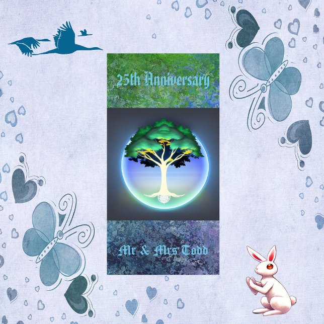 Baum des Lebens Spiritualität 25-jähriges Party Serviette (Tree Of Life Spirituality 25th Anniversary Party Paper Guest Towels)