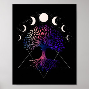 Baum des Lebens Spirituelles Shirt Mondphasen für Poster