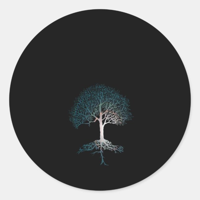 Baum des Lebens Stille Nacht Runder Aufkleber (Vorderseite)