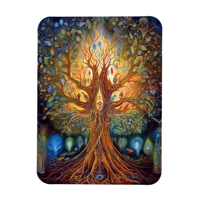 Baum des Lebens surreale Natur Kunst Magnet (Vertikal)