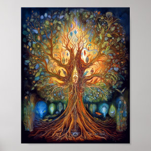 Baum des Lebens surreale Natur Kunst Poster