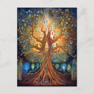 Baum des Lebens surreale Natur Kunst Postkarte