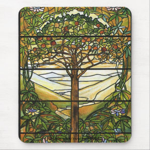 Baum des Lebens/Tiffany-Buntglasfenster Mousepad