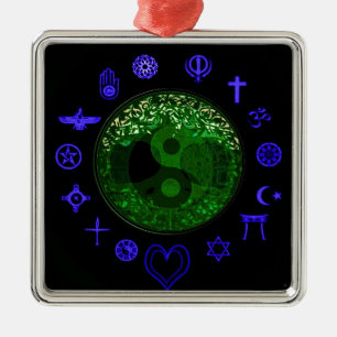 Baum des Lebens und der Einheit Silbernes Ornament