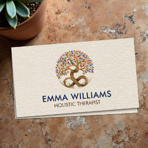 Baum des Lebens - Unendlichkeit - Regenbogen/Chakr Visitenkarte