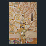 Baum des Lebens von Gustav Klimt, stilisiert Jugen Geschirrtuch<br><div class="desc">Baum des Lebens (1905-1911) von Gustav Klimt. Der Baum des Lebens ist ein Vintages Jugendstil-Gemälde mit dem Wissensbaum, das den schwarzen Beute, das Todessymbol, in Frage stellt. Der normale Lebenszyklus im Sinne von Freud und Klimt. Die Stoclet Frieze ist eine Serie von Symbolismus-Panels und Gustav Klimts letzter großer Wandarbeit. Sie...</div>