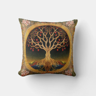 Baum des Lebens von kedoki Florale Vintage Sticker Kissen