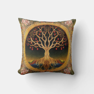 Baum des Lebens von kedoki Florale Vintage Sticker Kissen