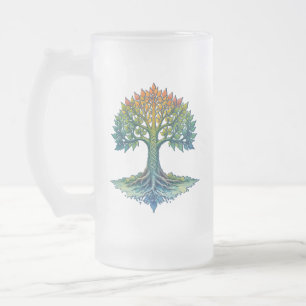 Baum des Lebens - Wandelndes Morgenrot  Mattglas Bierglas
