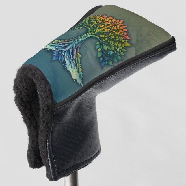 Baum des Lebens - Wechselnde Dämmerung Golf Headcover (3/4 Vorderseite)