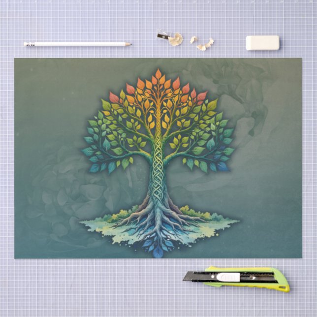 Baum des Lebens - Wechselnde Dämmerung Seidenpapier (Handwerk)