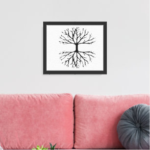 Baum des Lebens Wurzeln Wandkunst – Minimalistisch Leinwanddruck