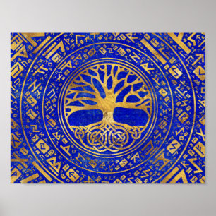Baum des Lebens - Yggdrasil - Lapis Lazuli Poster