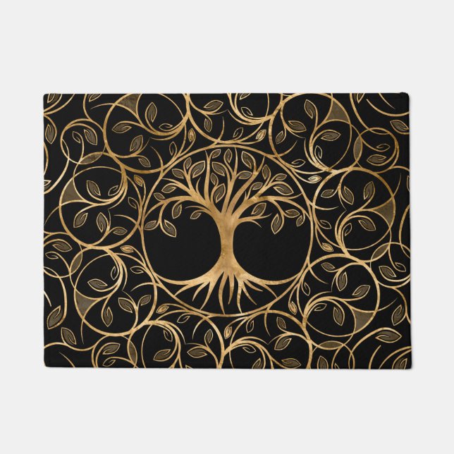Baum des Lebens - Yggdrasil Mandala Fußmatte (Vorderseite)