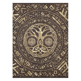 Baum des Lebens - Yggdrasil mit Trinity Knot Tischdecke