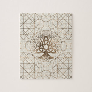 Baum des Lebens - Yggdrasil mit Triquetra Puzzle
