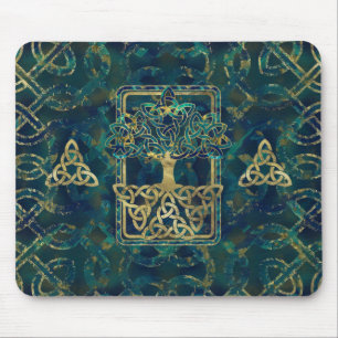 Baum des Lebens - Yggdrasil mit Triquetra Symbolen Mousepad