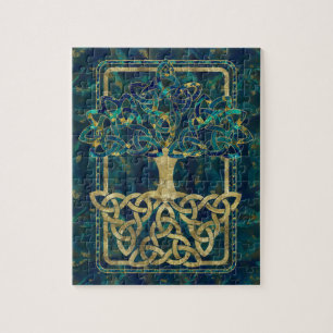 Baum des Lebens - Yggdrasil mit Triquetra Symbolen Puzzle