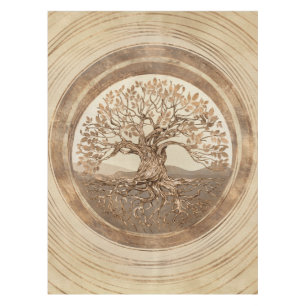 Baum des Lebens - Yggdrasil Pastel Gold Tischdecke