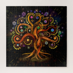 Baum des Lebens - Yggdrasil - Rainbow Swirl Puzzle