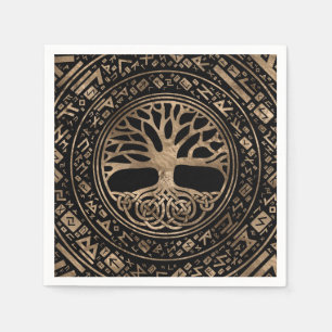 Baum des Lebens - Yggdrasil-Runenmuster Serviette