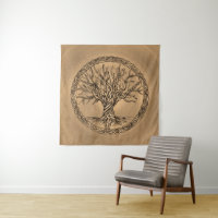 Baum des Lebens - Yggdrasil - Sepia-Leinwand
