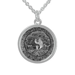 Baum des Lebens Yin Yang Sterling Silberkette