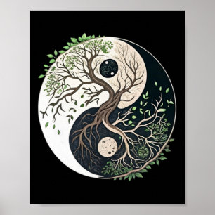 Baum des Lebens Yin Yang Yoga Natur Lanzenkunst  Poster
