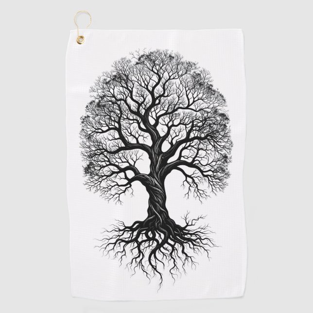 Baum des Lebens Zen Golf Handtuch (Vorderseite)