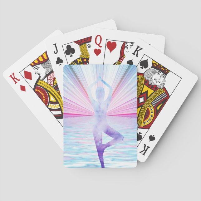 Baum des Lebens Zen Yoga Meditation Pastellfarben Spielkarten (Rückseite)