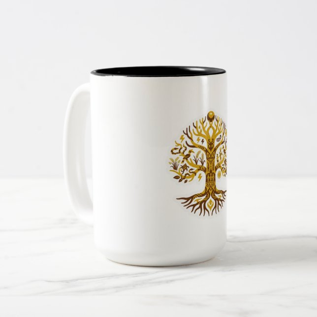 Baum des Lebens Zweifarbige Tasse (Vorderseite Links)